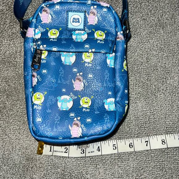Disney Pixar Monsters Inc Buckle Down Crossbody Bag AOP SULLEY MIKE AND BOO NWOT - Picture 5 of 9